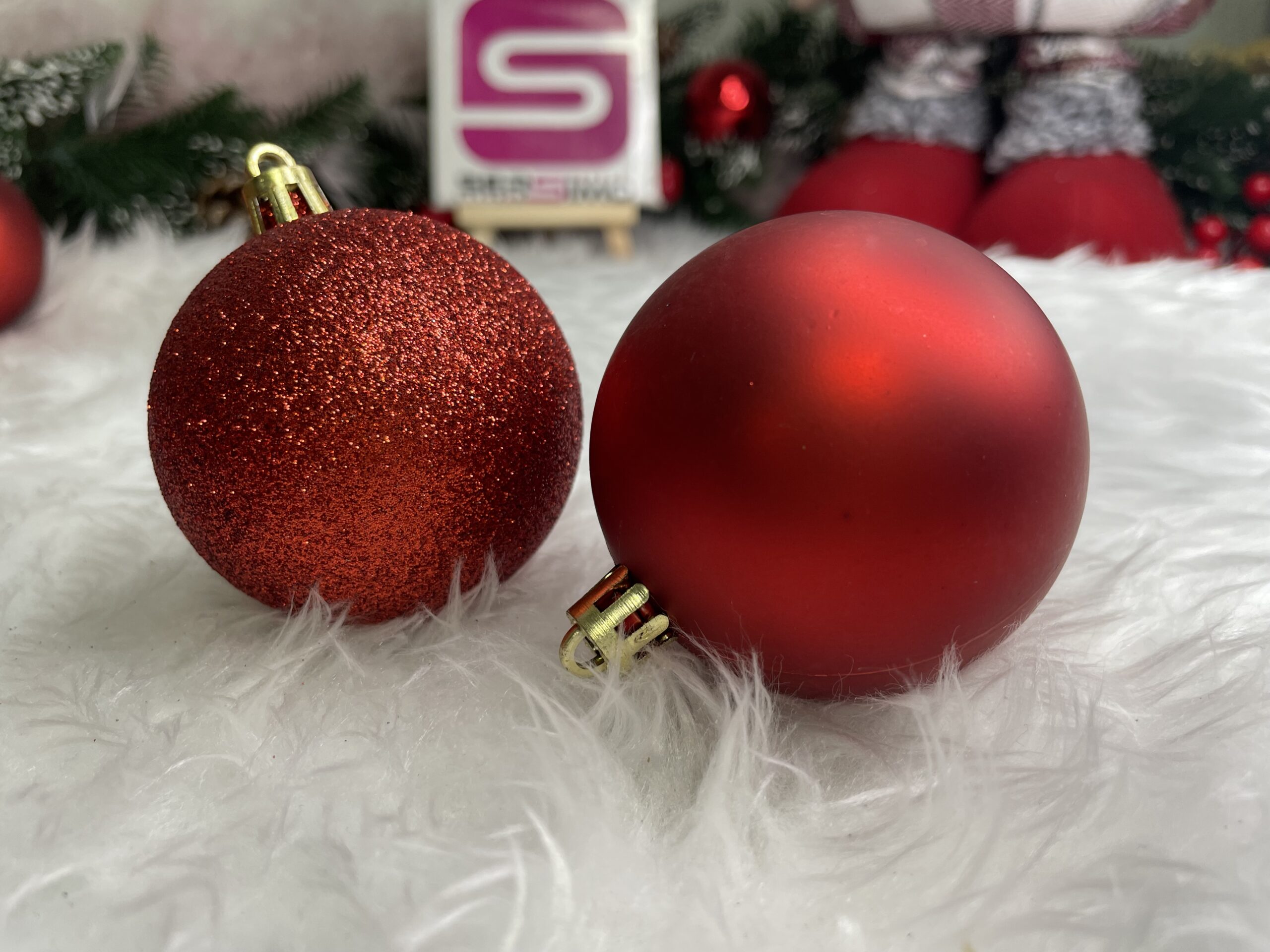 Set globuri de Craciun, 20 bucati, 5 modele, 6cm, rosu [21]