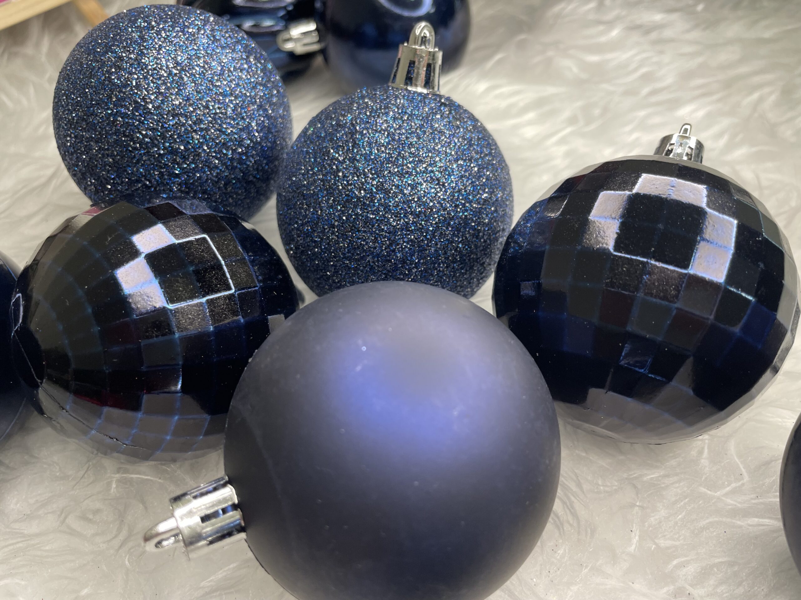 Set globuri de Craciun, 20 bucati, 5 modele, 6cm, albastru inchis [13]