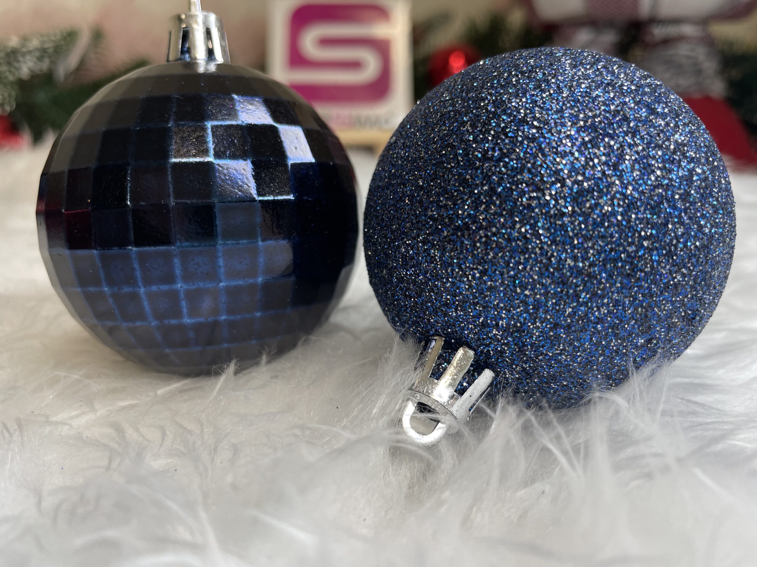 Set globuri de Craciun, 20 bucati, 5 modele, 6cm, albastru inchis [19]