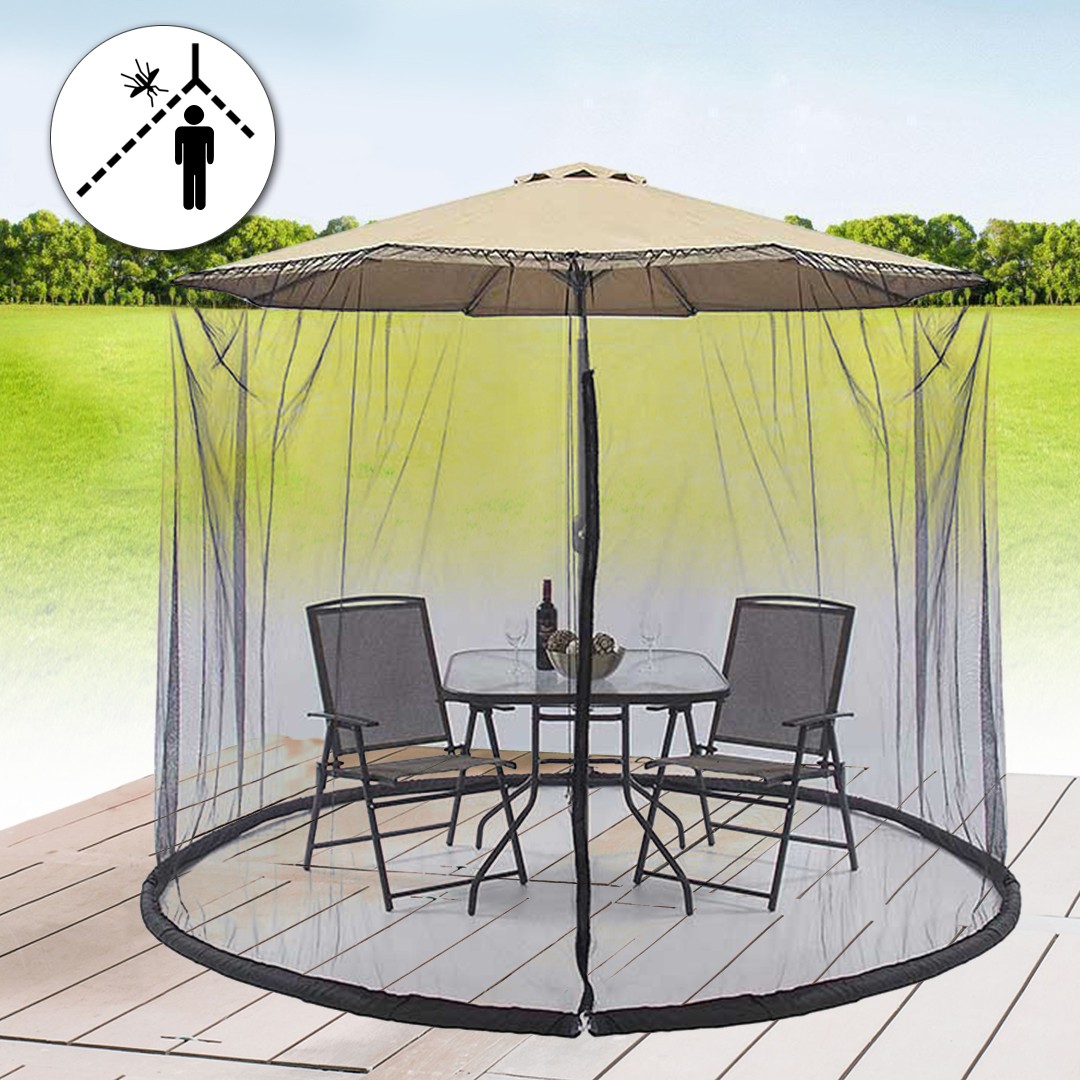 Plasa anti-tantari si insecte , pentru umbrela de soare, inaltime 2.3, diametru 3 m, negru [3]