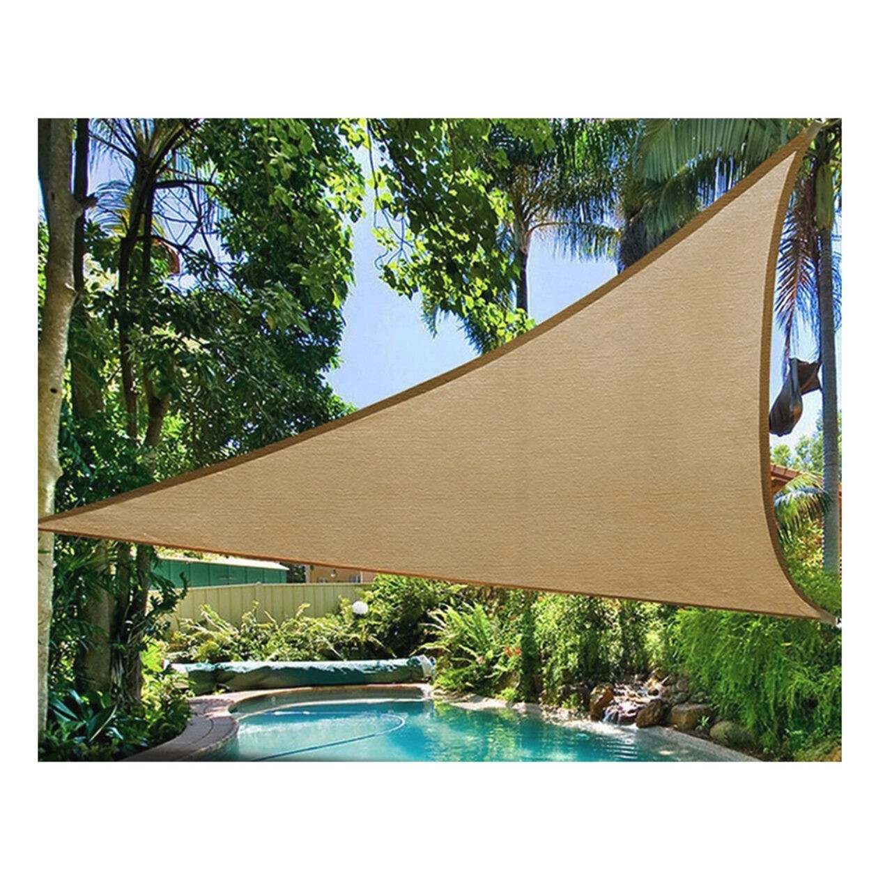 Prelata de soare/ Copertina de tip parasolar pentru terasa si gradina, , triunghiulara, 2x2x2 m, galbena [2]