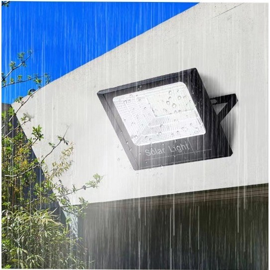 Proiector LED/Lampa solara de exterior , 15 cm x 12 cm, Rezistent la Apa IP67, cu Panou Solar, 100 LED SMD, 30W, Senzor de lumina, Timer, cu Telecomanda, 2 moduri de iluminat, kit montaj inclus, Lumina Rece [5]