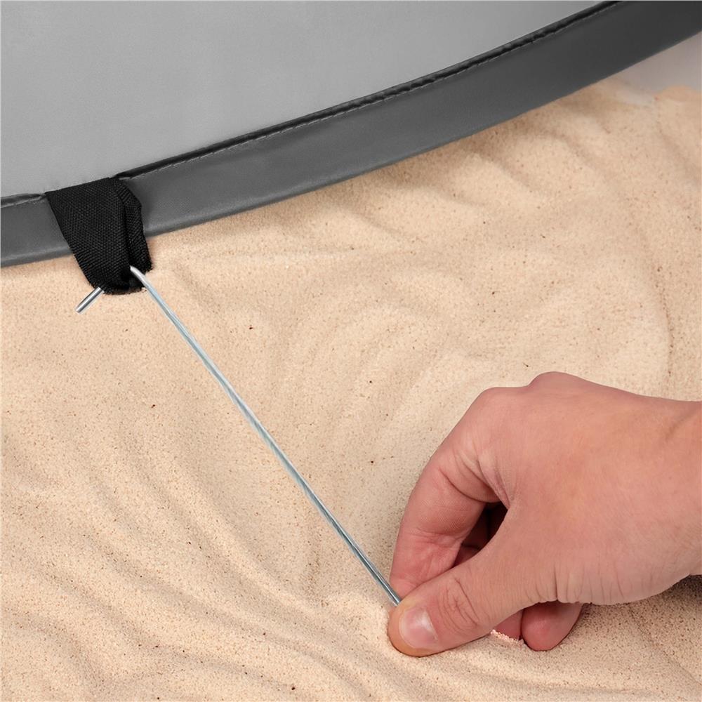 Cort plaja autoexpansibil POP-UP cu protectie UV, podea izolanta si husa transport, 190x120x100 cm, turcoaz si gri [7]