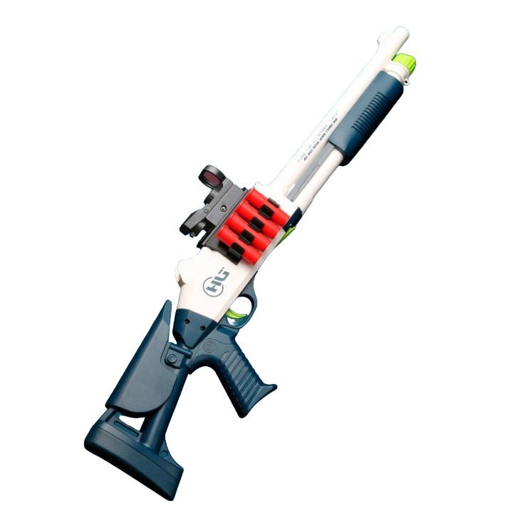 Jucarii si Jocuri - Pusca de Jucarie S686 Ultrarealista, UDL XM1014, , Manuala, cu Luneta, 10 de Proiectile din Spuma Moale, 5 Cartuse, 80 cm, 8 ani+, Alb