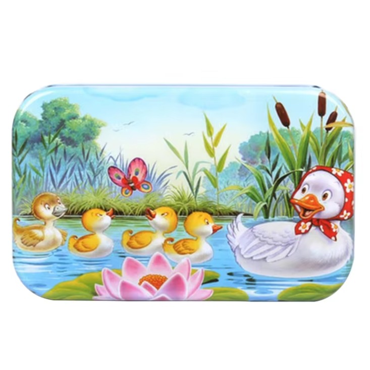 Puzzle 60 de Piese din Lemn in Cutie Metalica, , Model Ratuste, Educativ, Dezvoltare Abilitati Cognitive, pentru Prescolari, 22.5x13.5 cm, Multicolor [4]