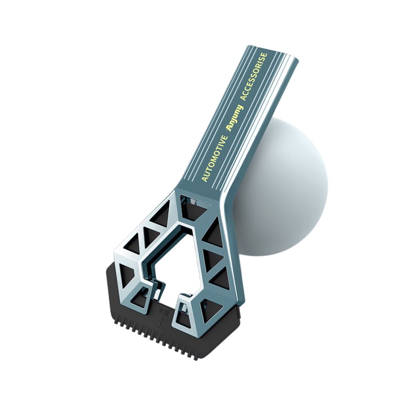 ✨TOATE PRODUSELE✨ - Racleta Auto pentru Zapada cu un Capat, , Universala, Deszapezire Masina, cu Maner, Ergonomic, Detasabila, pentru Geamuri si Caroserie, Usor de Utilizat, 23.5x4.3 cm, Albastru