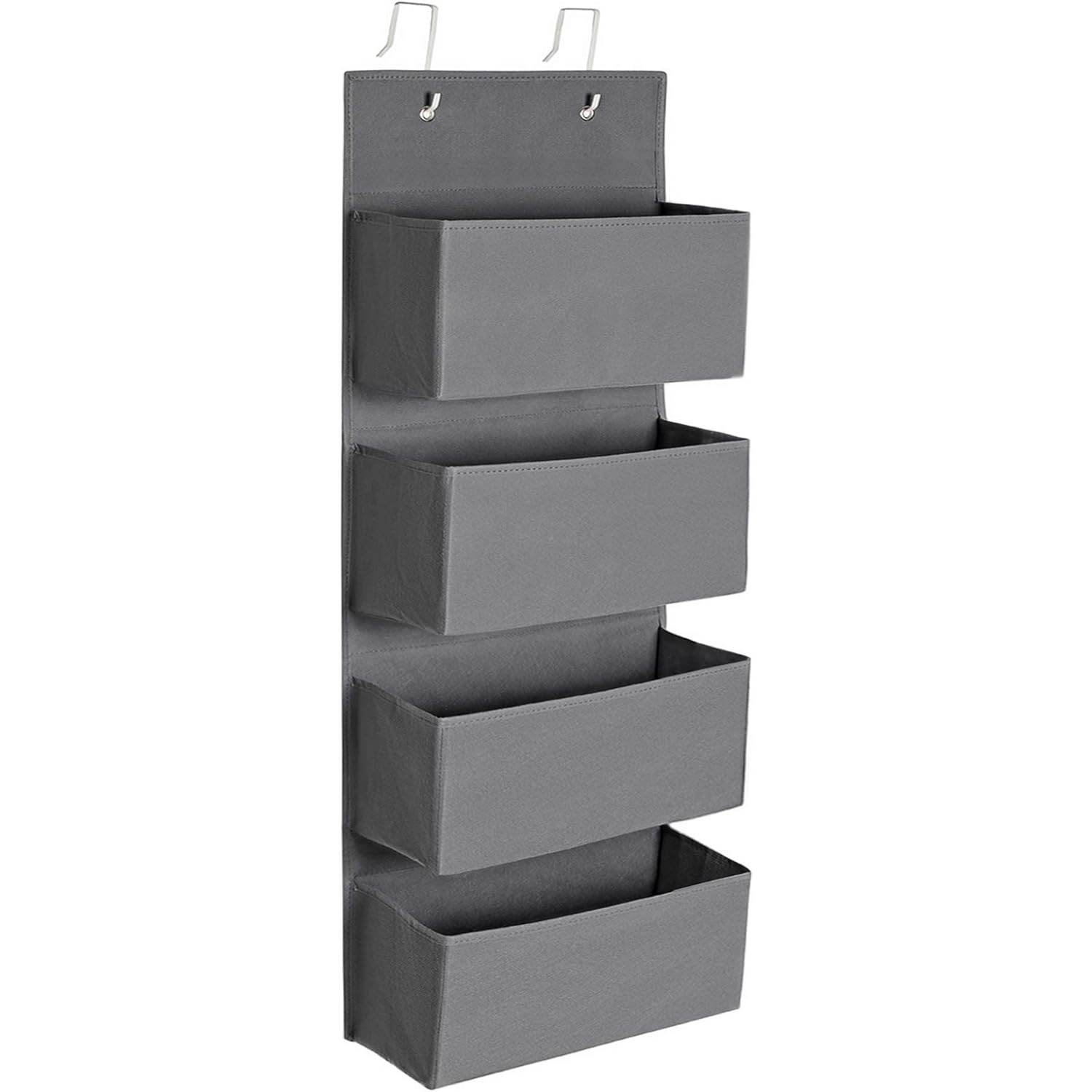 ORGANIZARE - SONGMICS Organizator suspendat cu 4 compartimente, raft textil pentru usa sau perete, 33.5x12x100 cm, gri