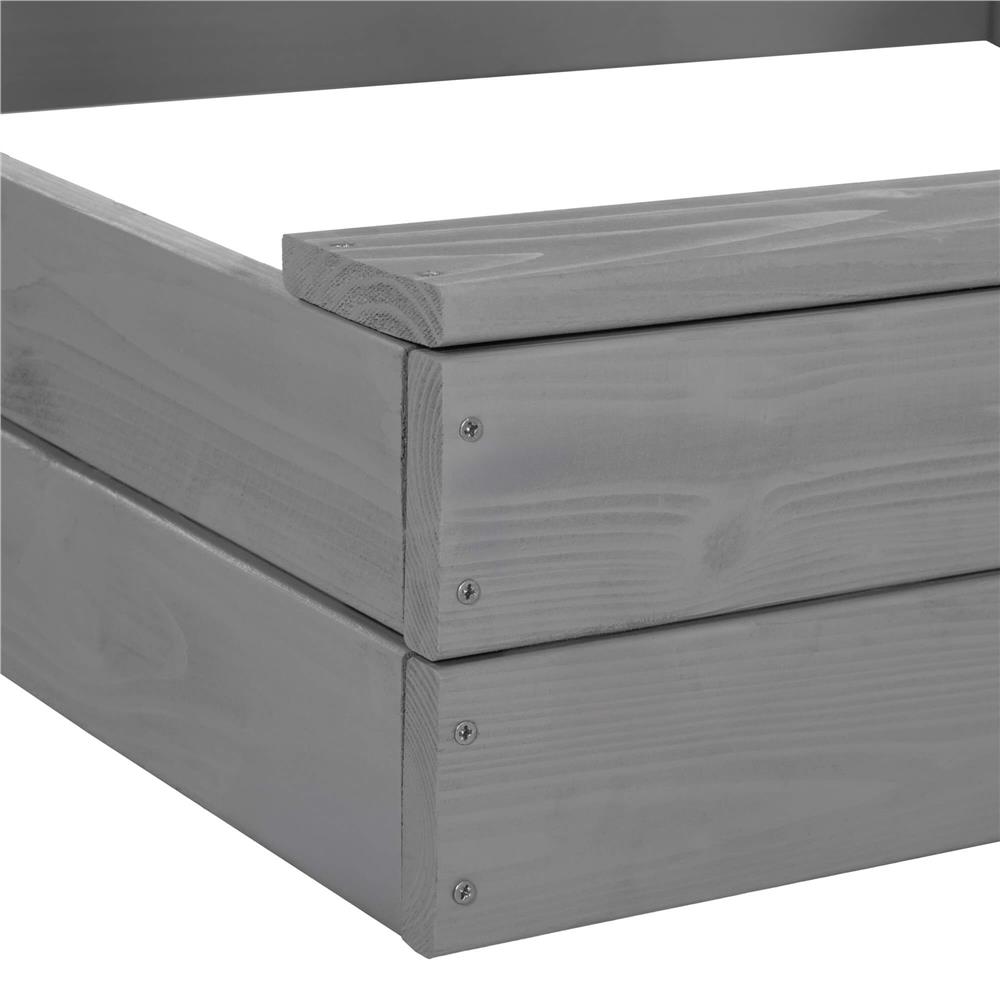 Lada nisip din lemn cu acoperis reglabil si capac, pliabila, 120x120x120 cm, gri [14]