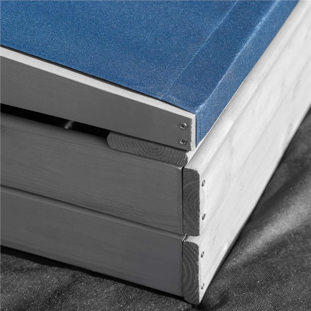 Lada nisip din lemn cu acoperis reglabil si capac, pliabila, 120x120x120 cm, gri [30]