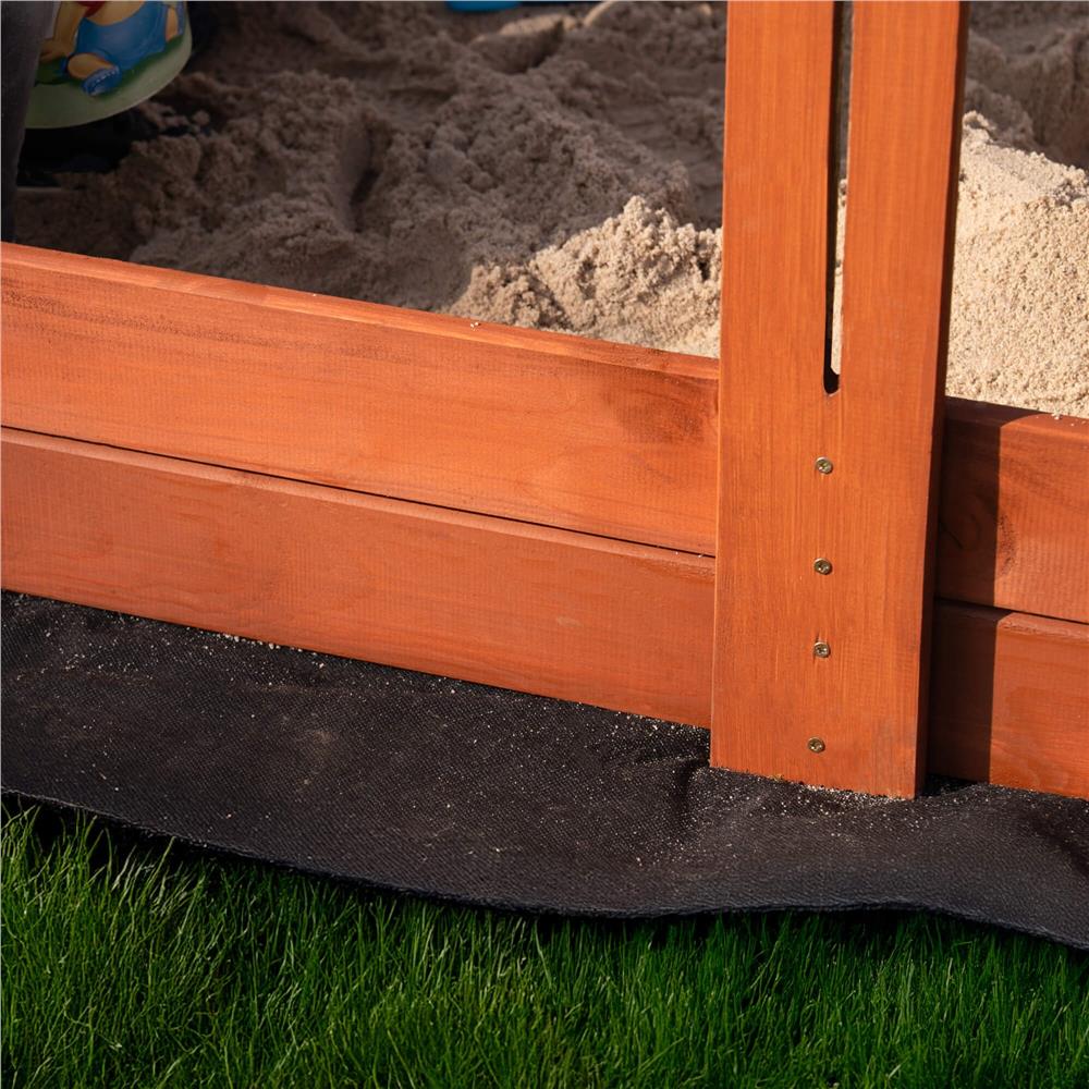 Lada nisip din lemn cu acoperis reglabil, 140x140x121 cm, maro [13]