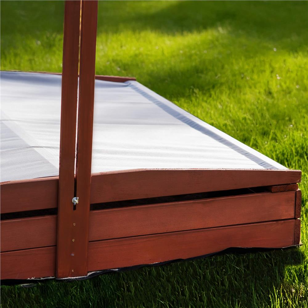 Lada nisip din lemn cu acoperis reglabil, 140x140x121 cm, maro [20]