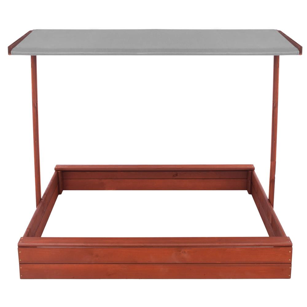 Lada nisip din lemn cu acoperis reglabil, 140x140x121 cm, maro [26]