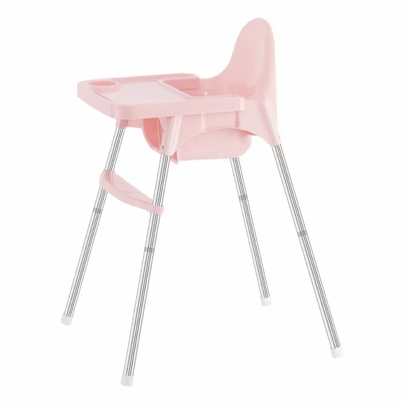 Scaune de masa bebe - Scaun de masa telescopic pentru bebelusi si copii, , cu Suport picioare si Centura de siguranta, reglabil pe inaltime, Varsta 6-32 luni, Roz