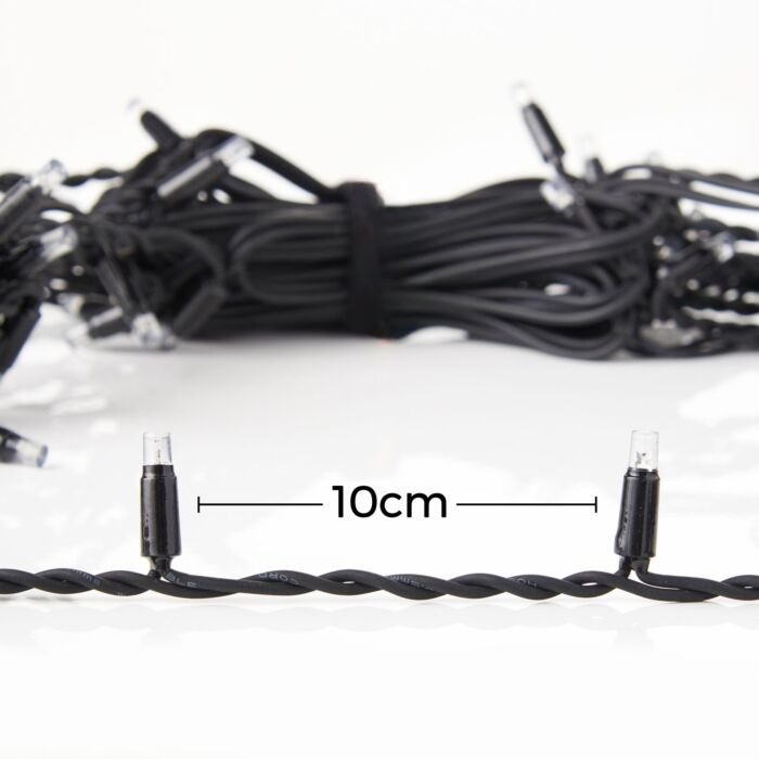 Sectiune Instalatie de Craciun, ®, Tip Turturi, 5 m, 120 LED-uri, cu Flash, Fir Negru, Lumina Alb Rece, IP65, Interconectabila [2]