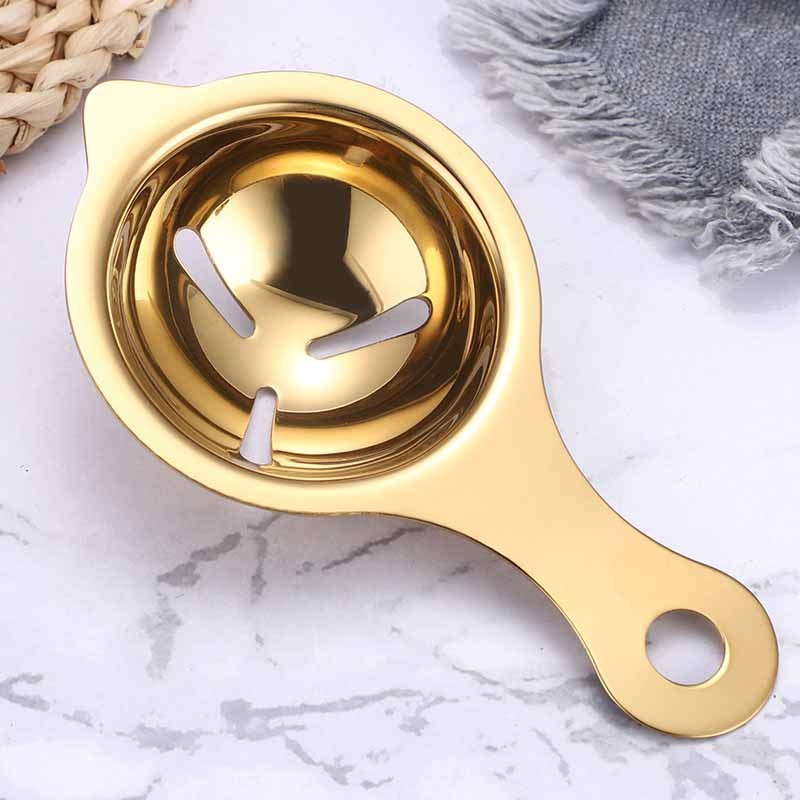 Separator de oua, separa albusul de galbenus, inox, usor de folosit, 14x7.5 cm, auriu [2]