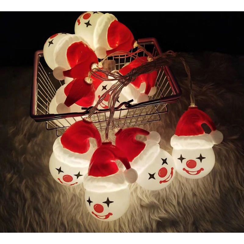 Set 10 Ornamente pentru Instalatie, , Atasare la Instalatia de Craciun, Design Festiv, Protectie Becuri Instalatie, Rezistente la Zapada, Interior/ Exterior, Model Clown [3]