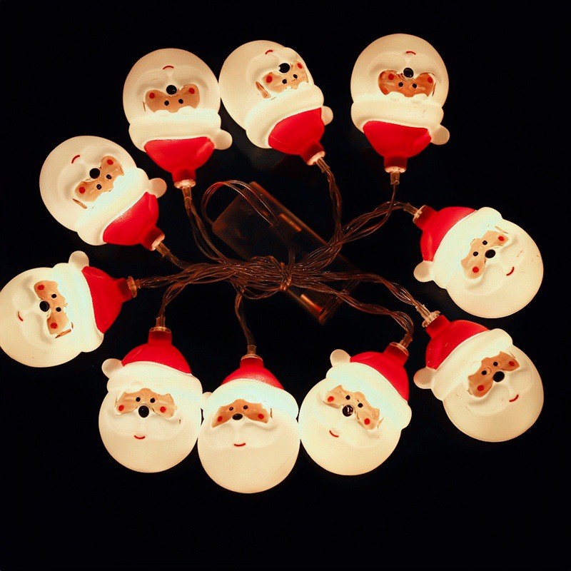 Set 10 Ornamente pentru Instalatie, , Atasare la Instalatia de Craciun, Design Festiv, Protectie Becuri Instalatie, Rezistente la Zapada, Interior/ Exterior, Model Mos Craciun [4]