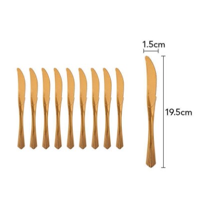 ✨TOATE PRODUSELE✨ - Set 10 Cutite de unica Folosinta, Floppy, Plastic 17x1.6 cm, bronz