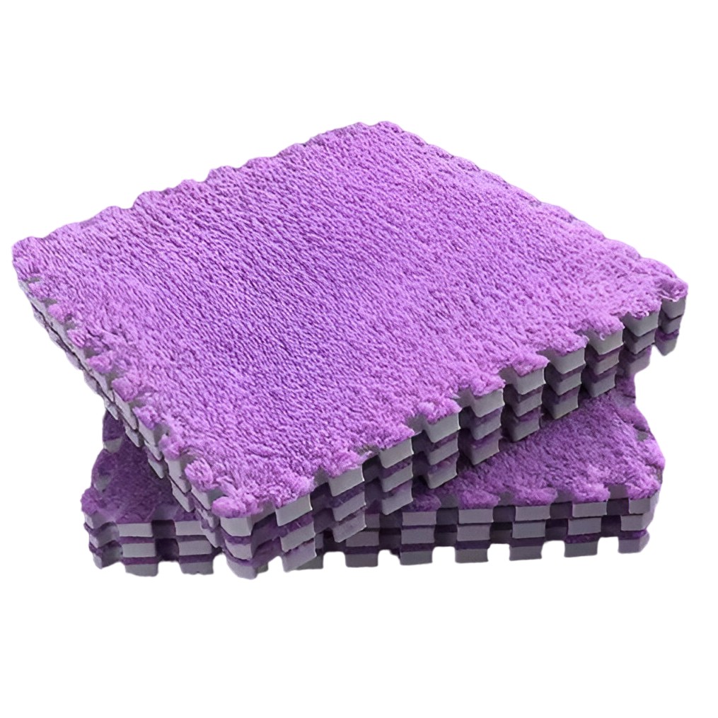 ✨TOATE PRODUSELE✨ - Set 10 Piese Covor tip Puzzle, , Spuma EVA, Pufos, 30 x 30 x 1 cm, Mov