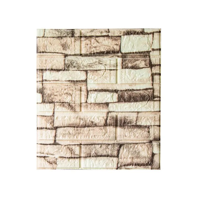 ✨TOATE PRODUSELE✨ - Set 10 Placi Tapet 3D, , 35 x 38 cm, Grosime 3 mm, din Polietilena, Model Caramida, Suprafata acoperita 1.33 mp, Piatra Galbena