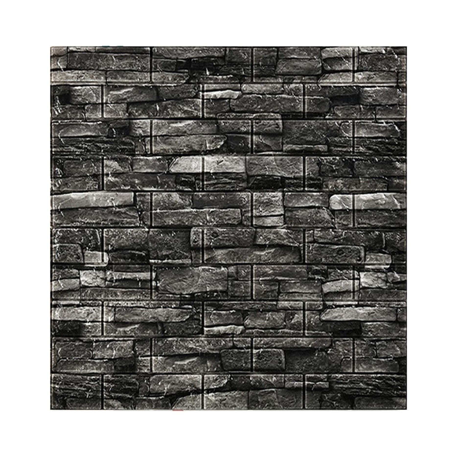 Tapet 3D Autoadeziv - Set 10 Placi Tapet 3D, , 70 x 77 cm, Grosime 3 mm, din Polietilena, Model Caramida, Suprafata acoperita 5.3 mp, Gri Inchis