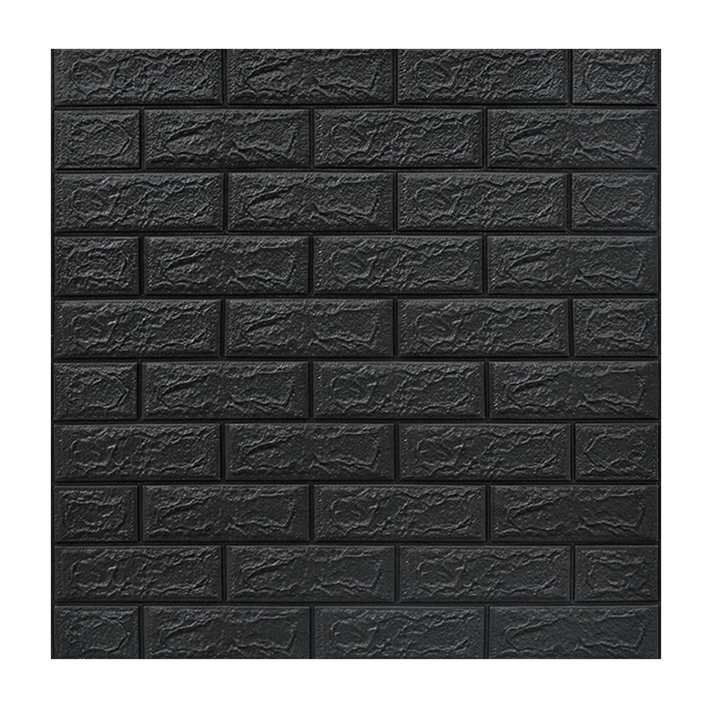 Tapet 3D Autoadeziv - Set 10 Placi Tapet 3D, , 70 x 77 cm, Grosime 3 mm, din Polietilena, Model Caramida, Suprafata acoperita 5.3 mp, Gri Antracit