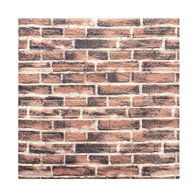 ✨TOATE PRODUSELE✨ - Set 10 Placi Tapet 3D, , 70 x 77 cm, Grosime 3 mm, din Polietilena, Model Caramida, Suprafata acoperita 5.3 mp, Caramida Rosie