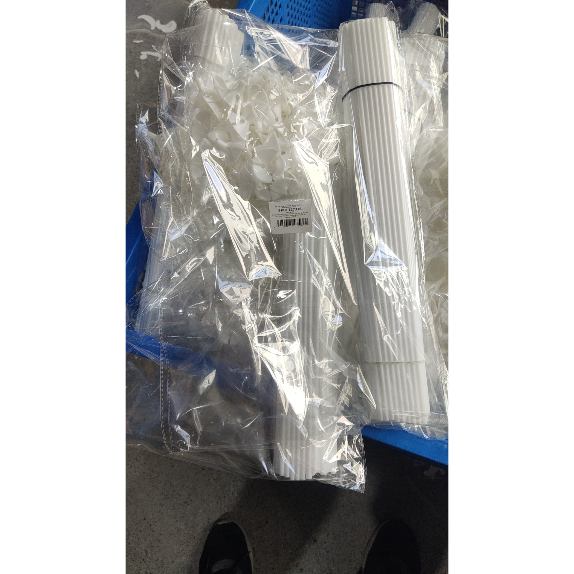 Set 100 Bete cu Rozete pentru Baloane, , Suporturi de plastic, Usor de instalat, Reutilizabil, Pentru aniversare, Nunta, Ziua de Nastere, Decor, 40 cm, Transparente [1]