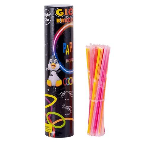 ✨TOATE PRODUSELE✨ - Set 100 Bratari Luminoase, , pentru Petreceri, Fosforescente, Glow Sticks, 20 cm, Multicolor