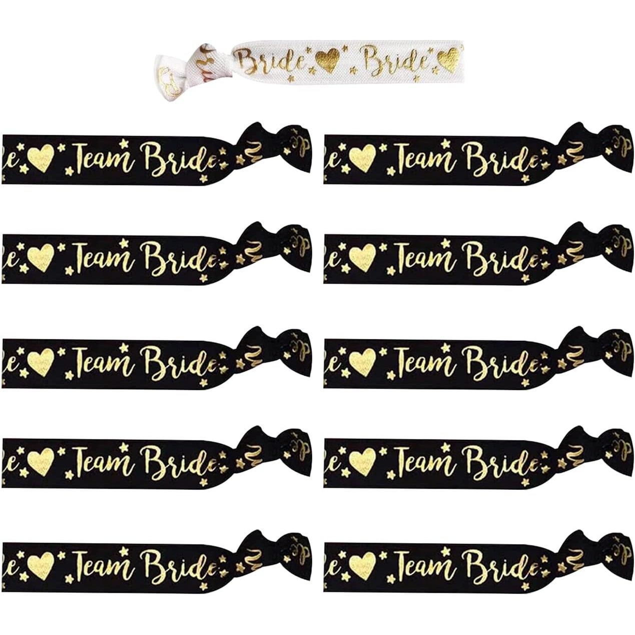 ✨TOATE PRODUSELE✨ - Set 11 Bratari, , pentru Petrecerea Burlacitelor, din Panza, Marime Universala, Alb/Negru