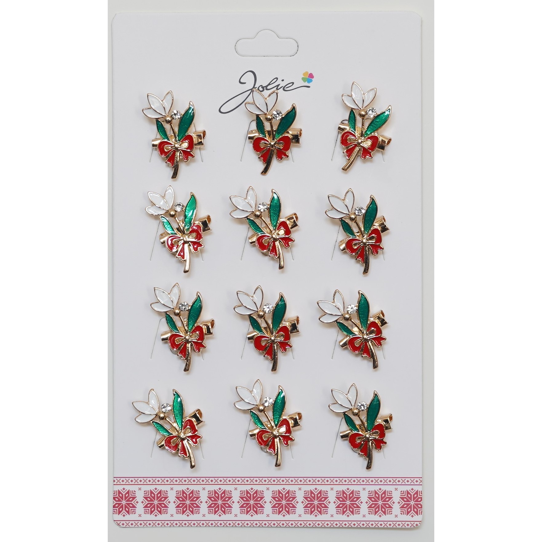 Set 12 Brose Martisor Primavara Floare cu Fundita [1]