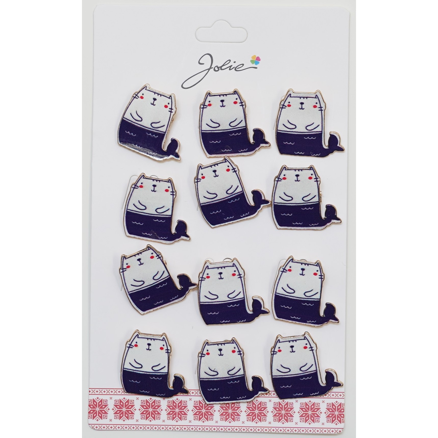 Set 12 Brose Martisoare pentru Copii Pisica Sirena [1]