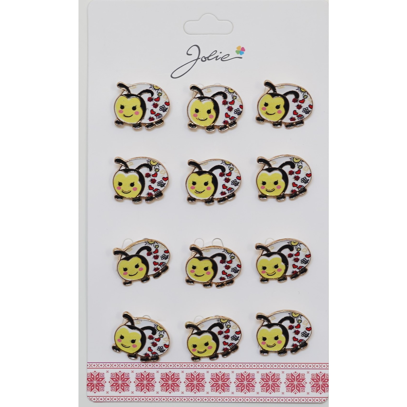 Set 12 Brose Martisor pentru Copii Buburuza Galbena [1]