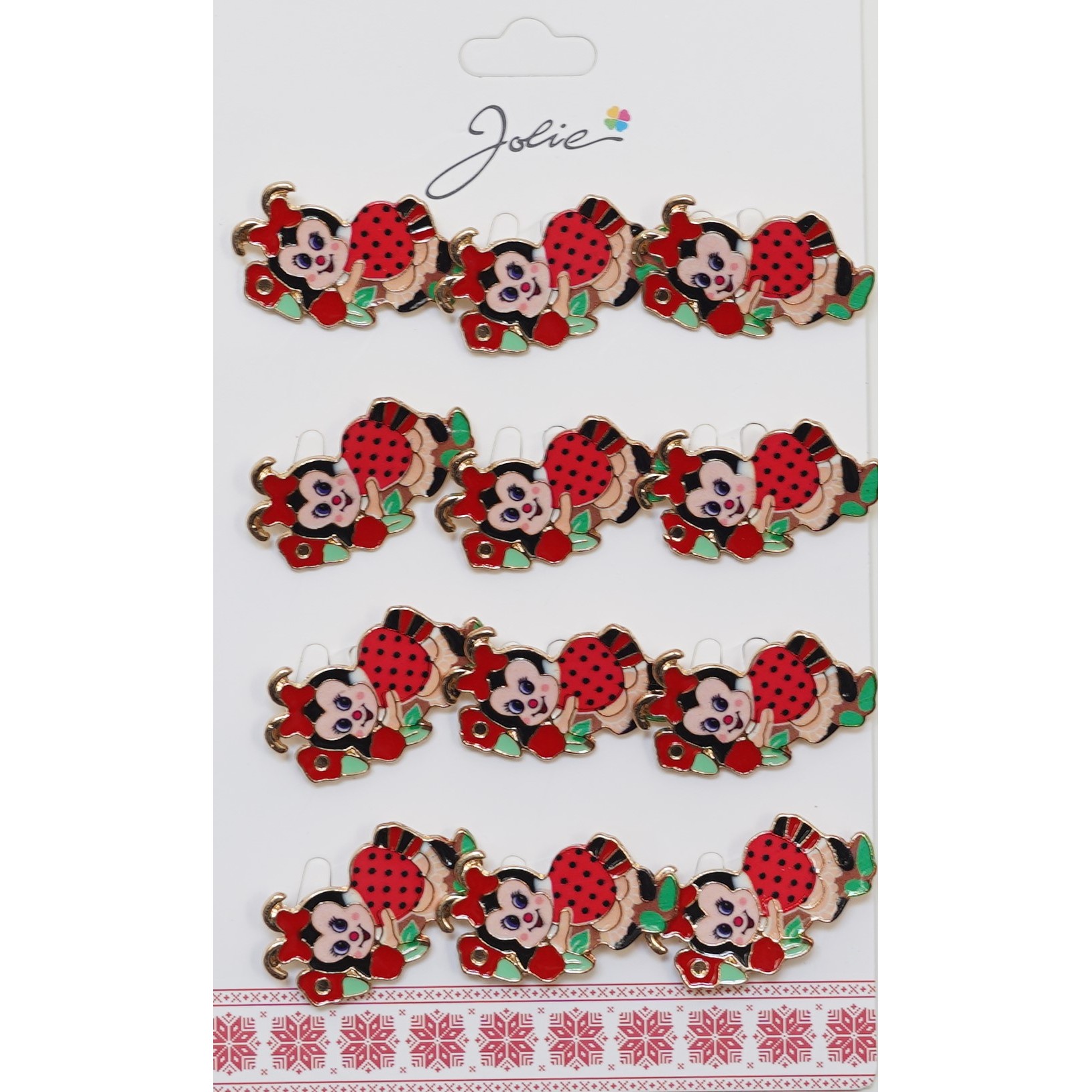 Seturi Brose - Set 12 Brose Martisor pentru Copii Buburuza pe Flori
