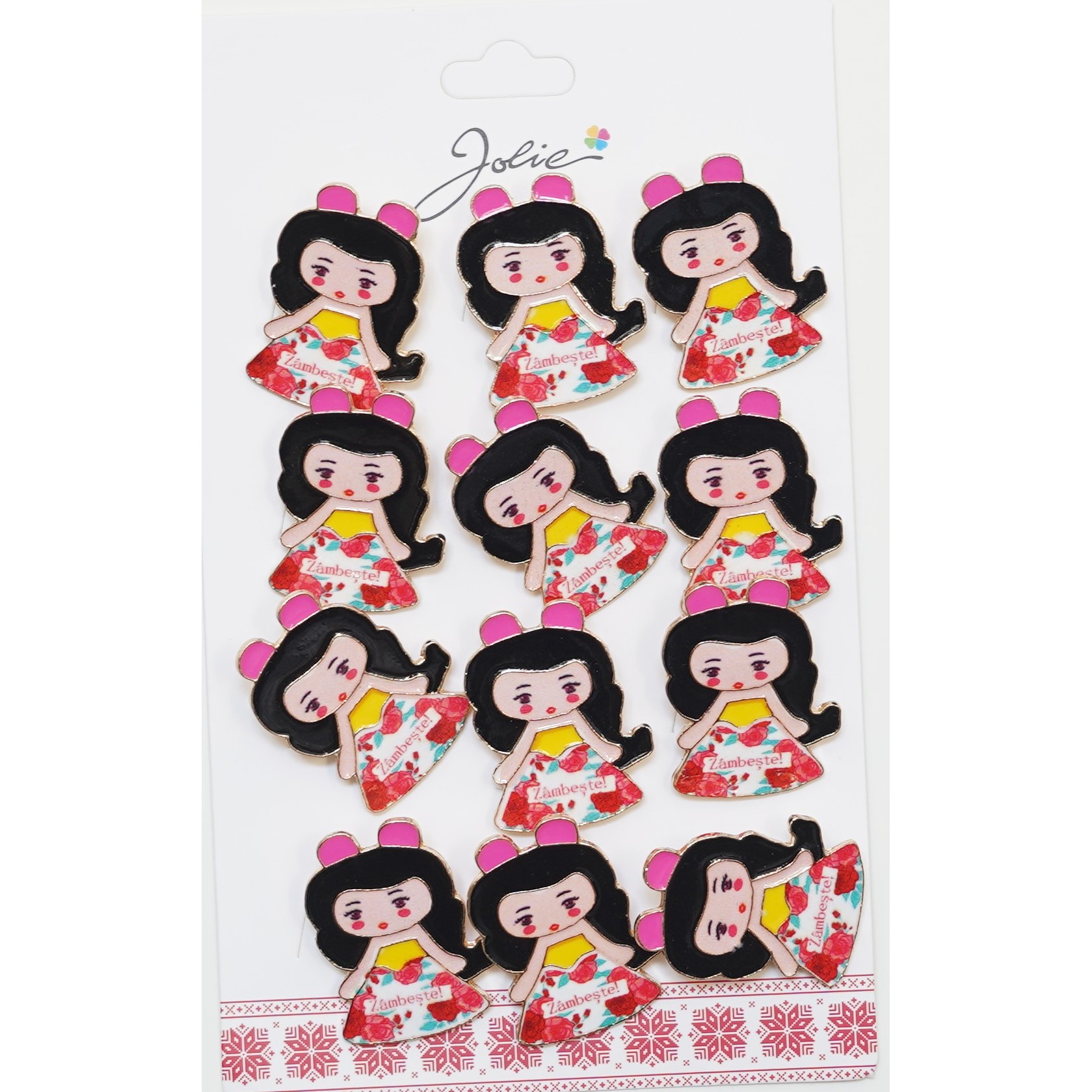 ✨TOATE PRODUSELE✨ - Set 12 Brose Martisor pentru Copii Fetita cu Mesaj Zambeste