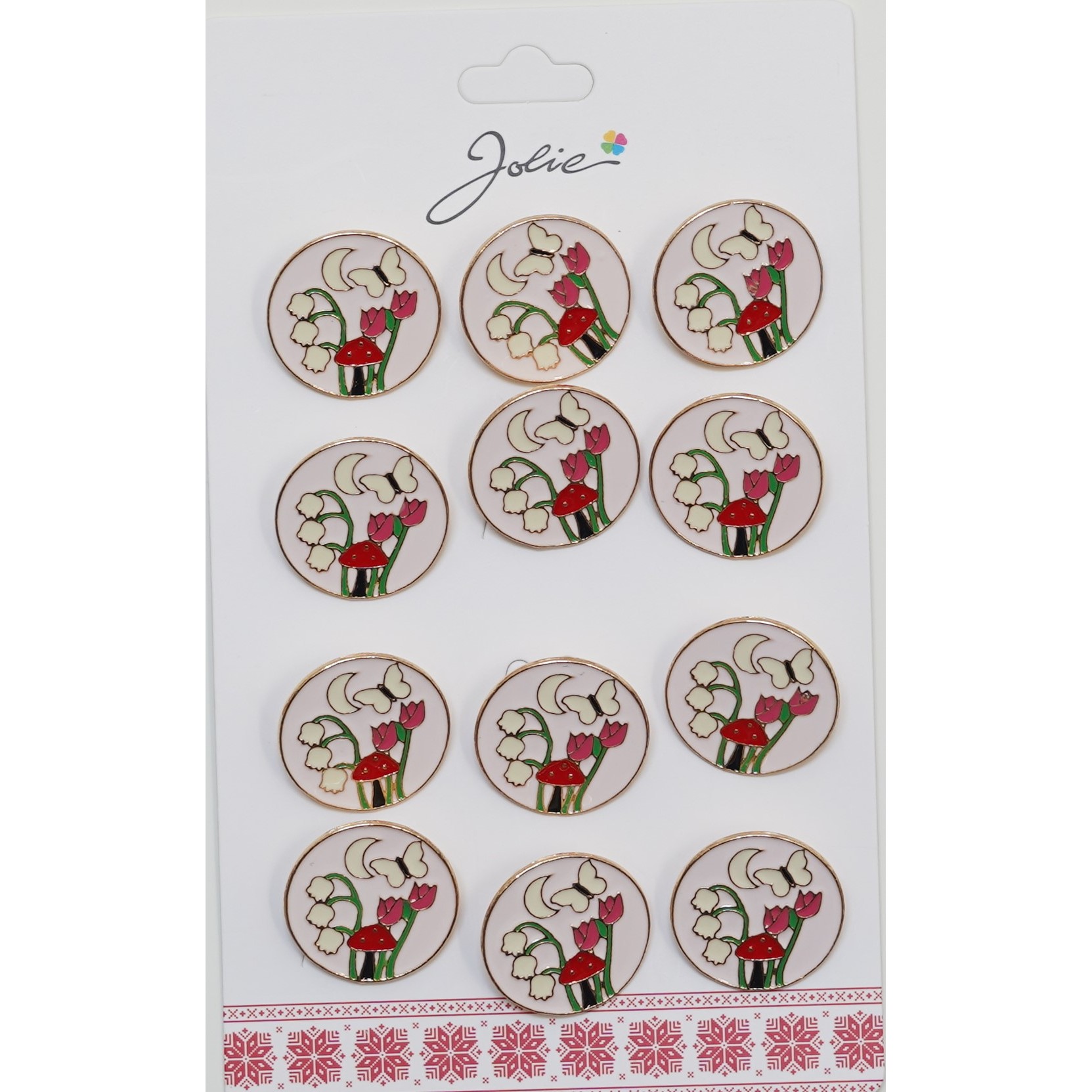 ✨TOATE PRODUSELE✨ - Set 12 Brose Martisor pentru Copii Fluture Luna Flori Ciuperci