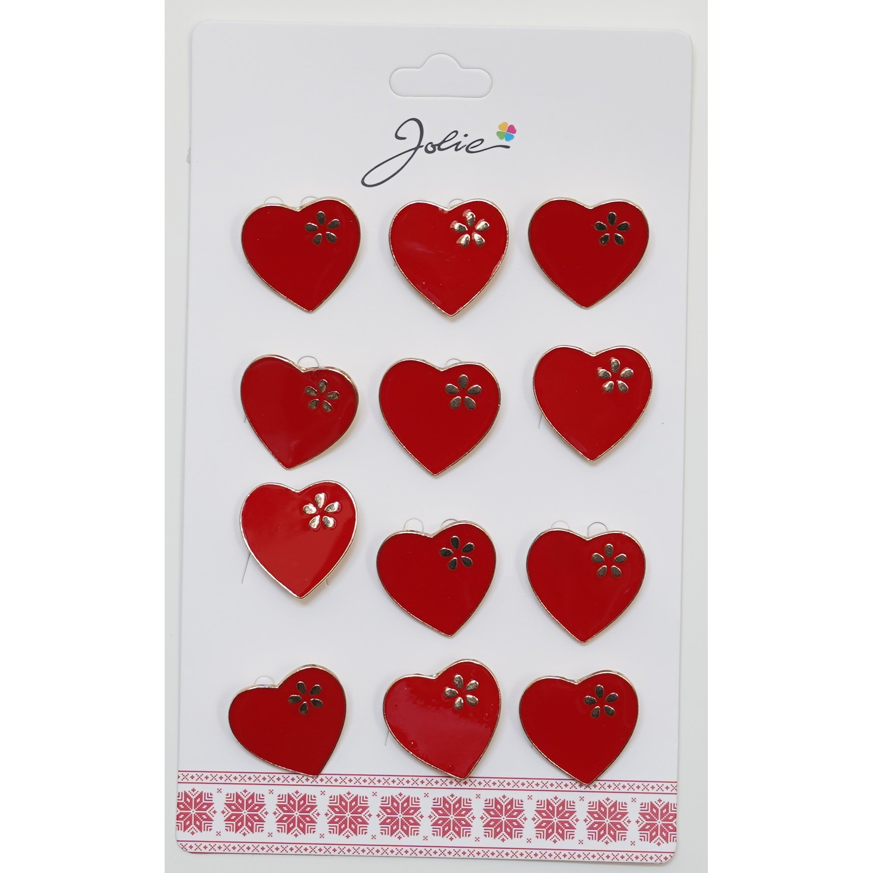 Seturi Brose - Set 12 Brose Martisor pentru Copii Inima cu Floare