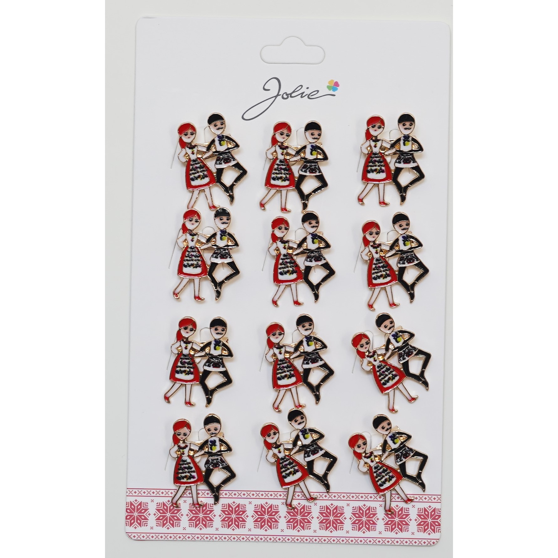 ✨TOATE PRODUSELE✨ - Set 12 Brose Martisor Primavara Cuplu Dansatori Traditional