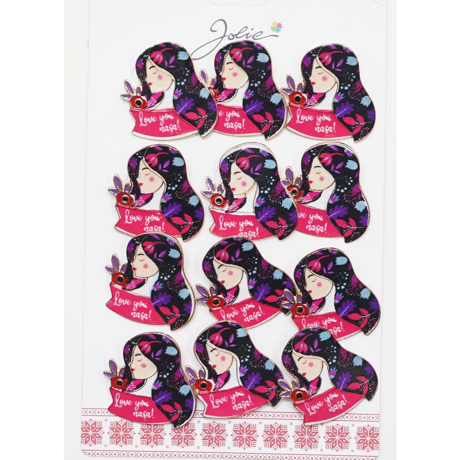 ✨TOATE PRODUSELE✨ - Set 12 Brose Martisor Primavara Mesaj Love You Nasa