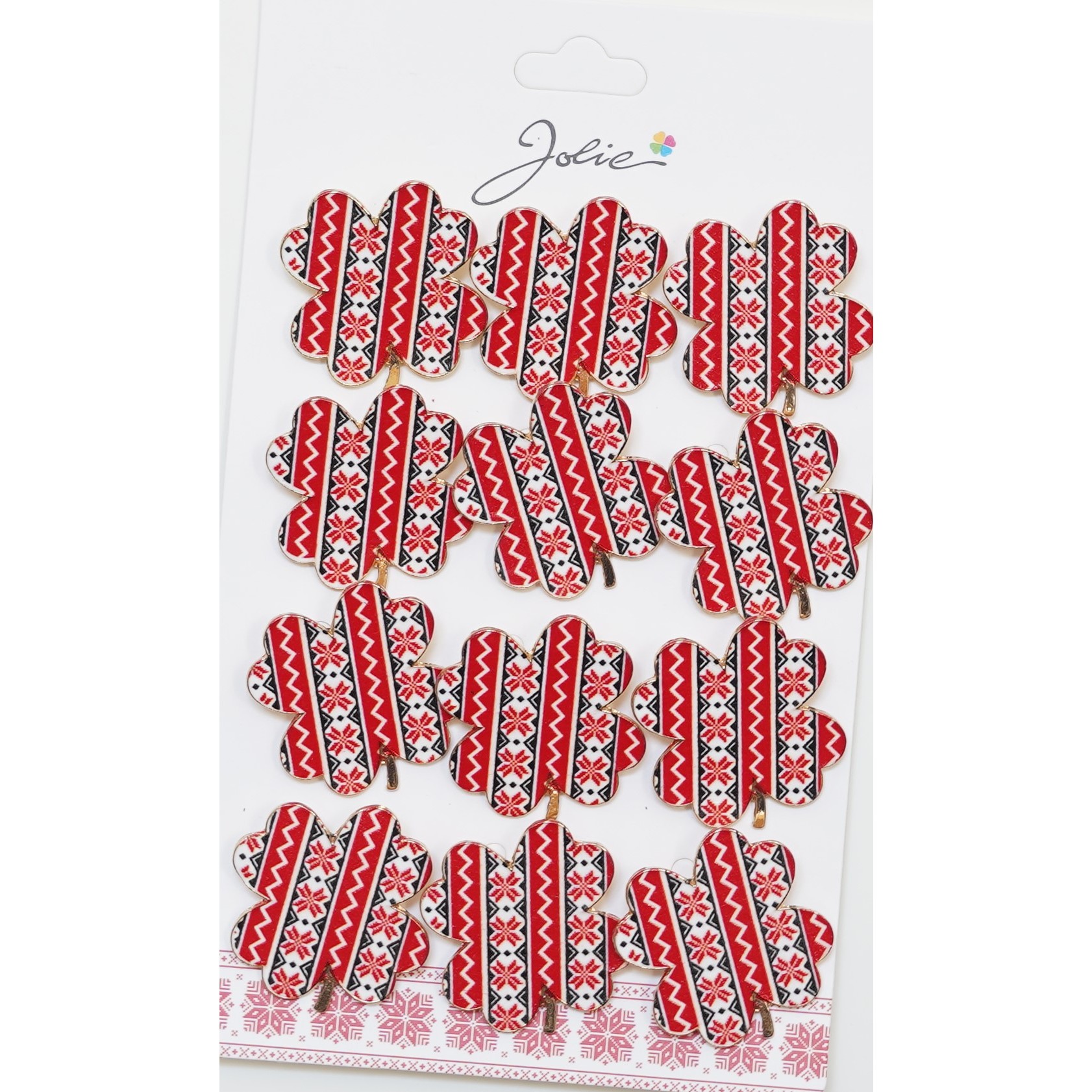 ✨TOATE PRODUSELE✨ - Set 12 Brose Martisor Primavara Trifoi cu Motiv Traditional