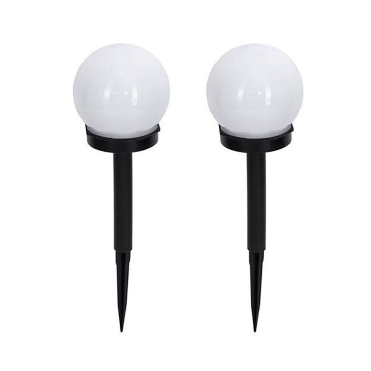 ✨TOATE PRODUSELE✨ - Set 2 Lampi Solare LED, , Forma Sferica, Tip Glob, Diametru 10 cm, Alb Cald