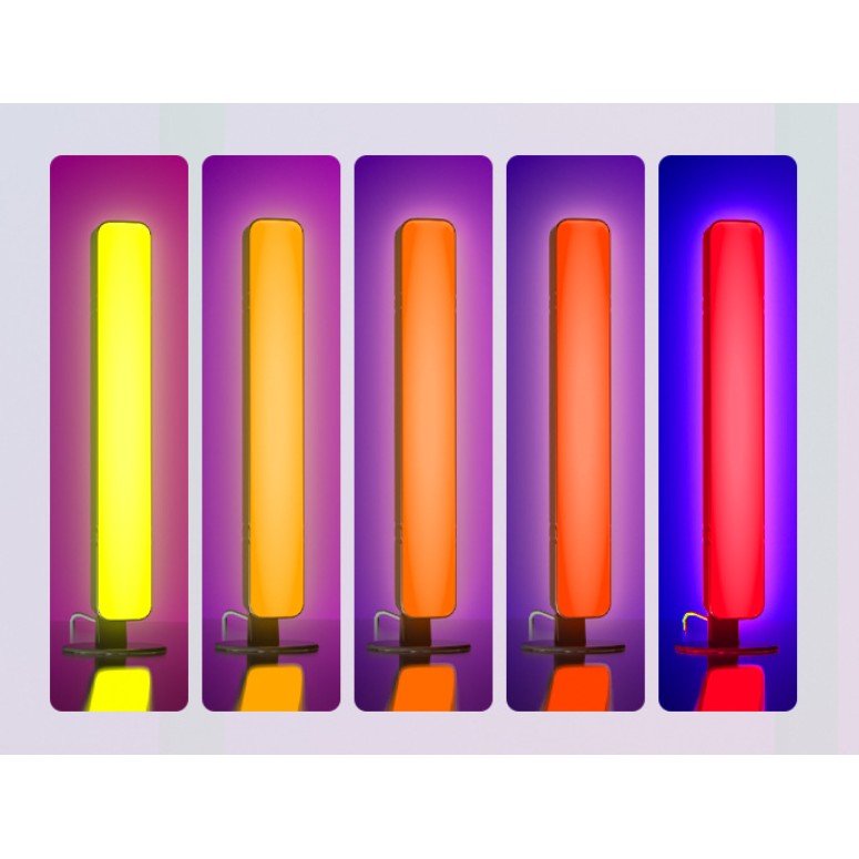 Set 2 Lampi de Birou, , RGB Colorat, 28 LED, Putere 5V, Telecomanda cu 24 de Taste, Cablu USB, Negru, 25.5x4x3.5cm [5]