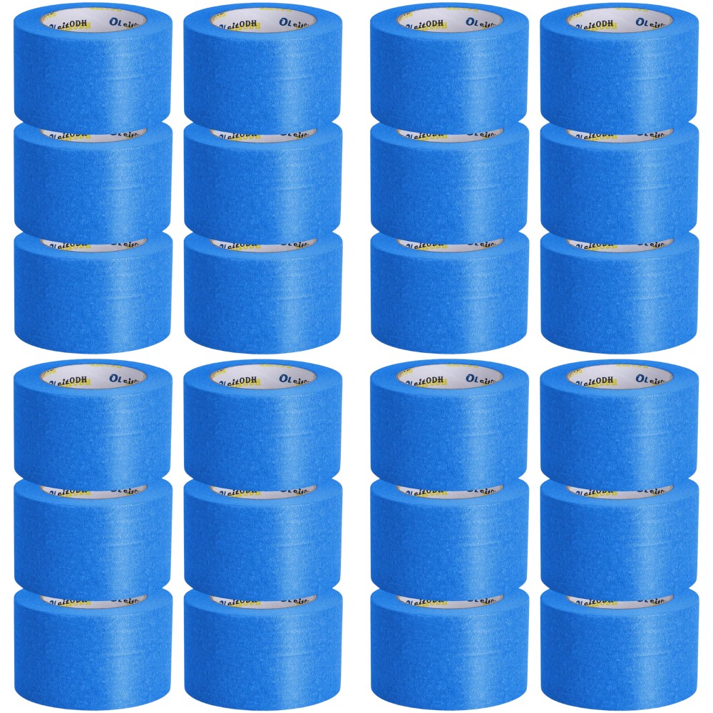 ✨TOATE PRODUSELE✨ - Set 24 Role Banda Adeziva de Mascare, Rezistenta UV, 48mmx50m, Rezistenta, Aderenta, Albastra