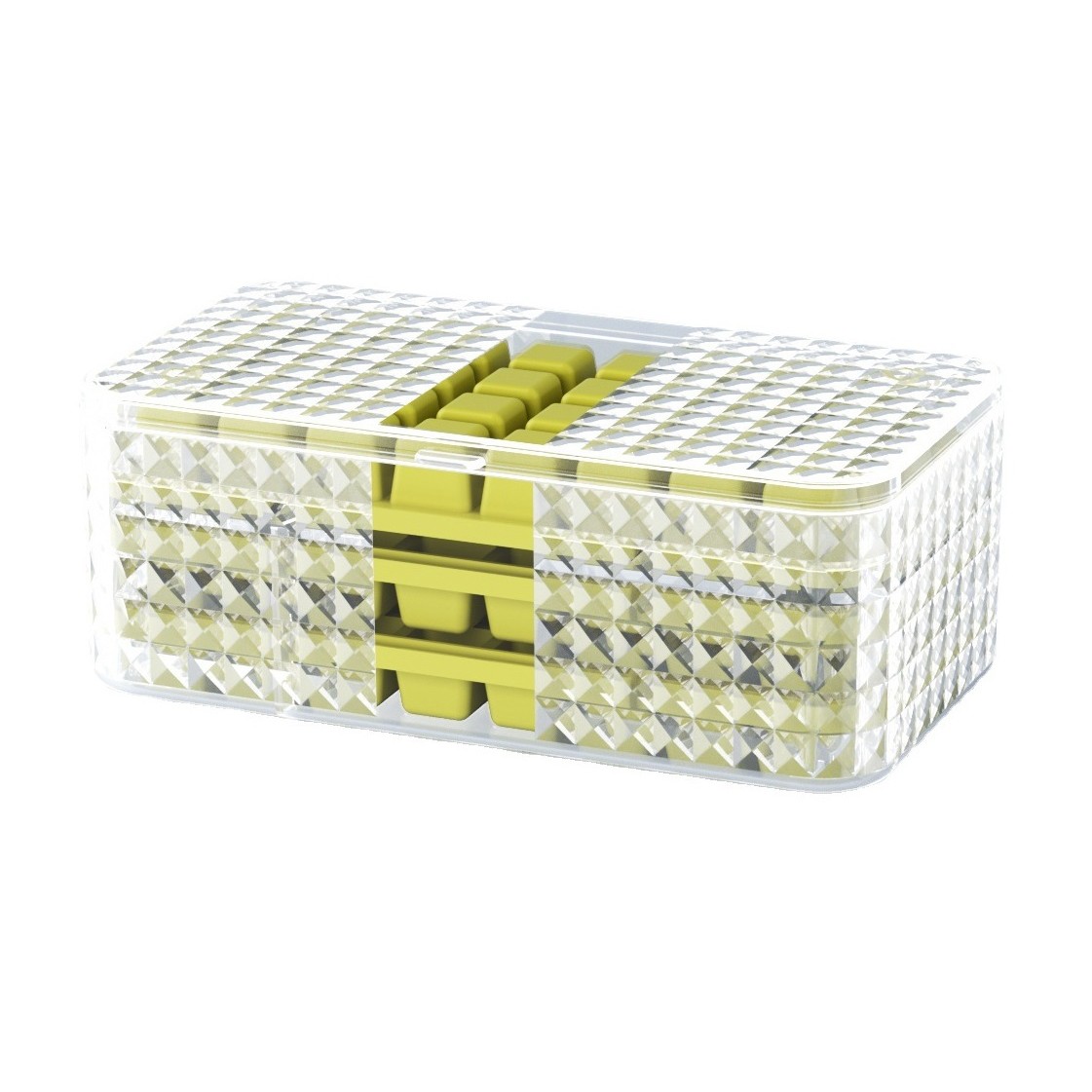 Forme cuburi de gheata - Set 3 forme pentru gheata si o caserola pentru depozitare , 96 de cuburi, verde