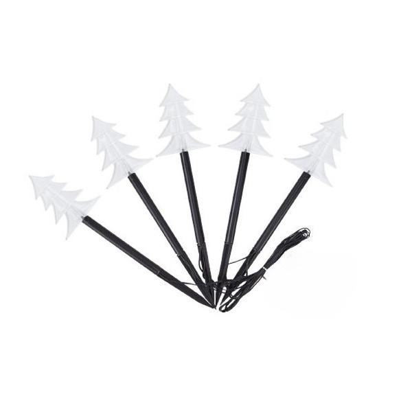 Set 5 Lampi LED cu baterii, de exterior Model Brad, pentru gradina, , 35.5 cm, Alb Cald [6]