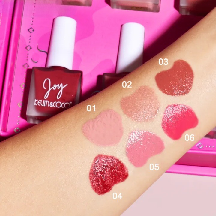 Palete Farduri si Truse Make-Up - Set 6 Blush-uri lichide, Kevin&Coco, Ice Cream, 19.1 x 15.1 x 3.4cm