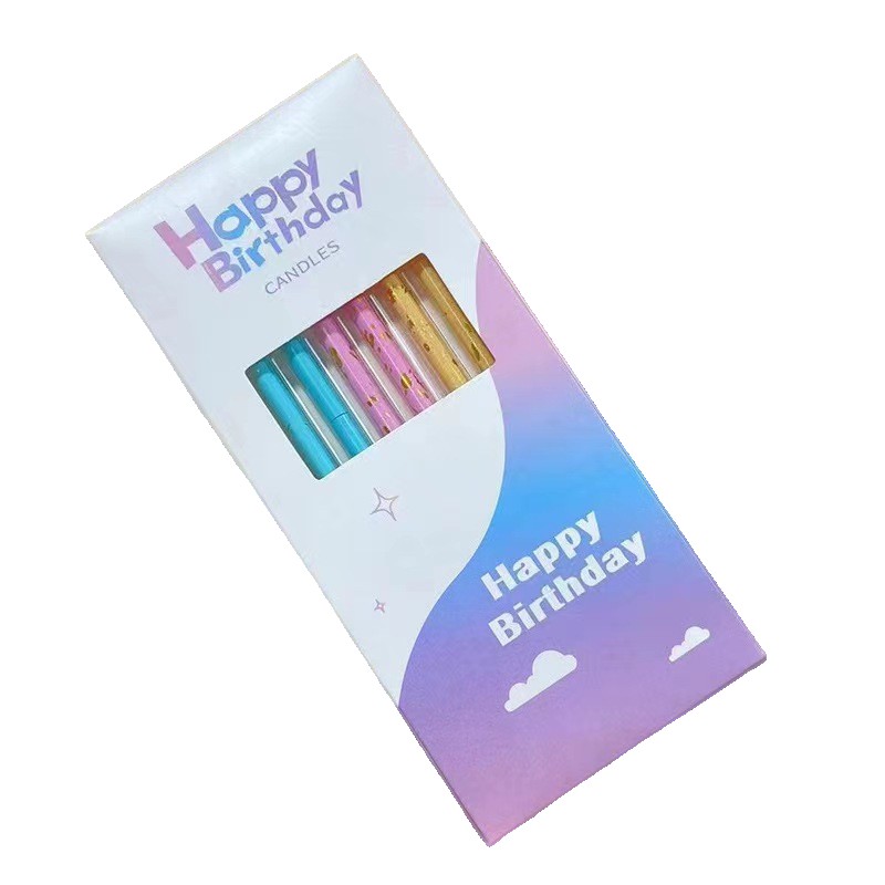 ✨TOATE PRODUSELE✨ - Set 6 Lumanari Lungi, , din Parafina, 10 x 0.5 cm, Happy Birthday, Multicolor