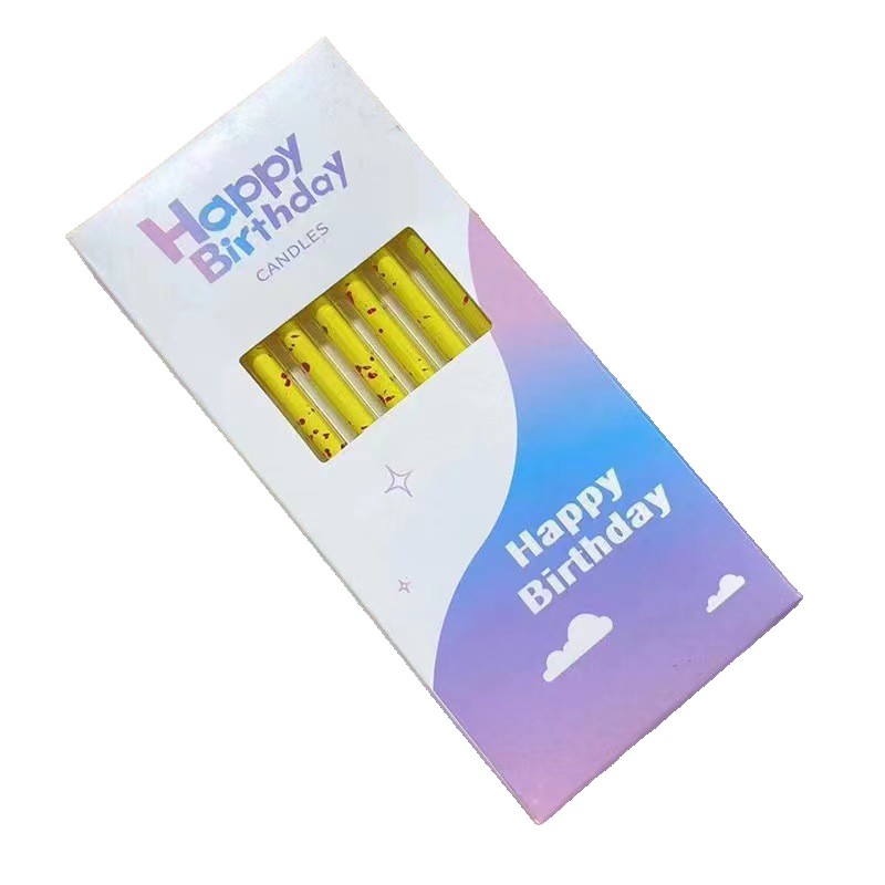 ✨TOATE PRODUSELE✨ - Set 6 Lumanari Lungi, , din Parafina, 10 x 0.5 cm, Happy Birthday, Galben