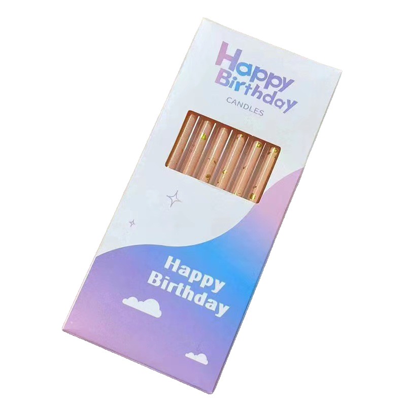 ✨TOATE PRODUSELE✨ - Set 6 Lumanari Lungi, , din Parafina, 10 x 0.5 cm, Happy Birthday, Oranj Pal