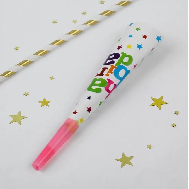 Set 6 Suflatori, , Colectia Happy Birthday, 20 cm, din Carton, Multicolor [2]